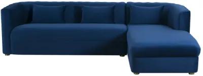 Callie Navy Velvet Sectional - Right Arm