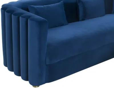 Callie Navy Velvet Sectional - Right Arm