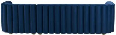 Callie Navy Velvet Sectional - Right Arm