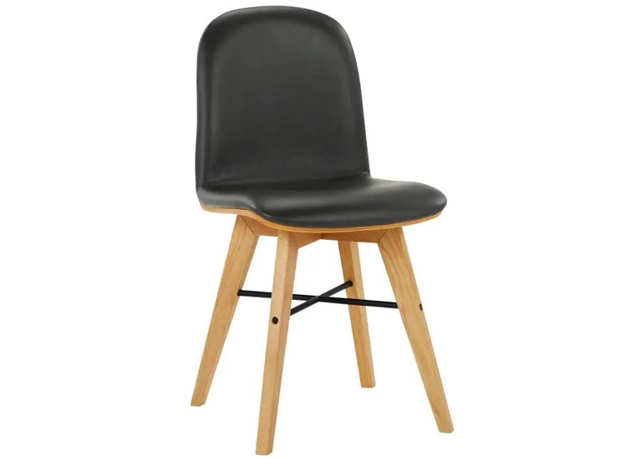 NAPOLI LEATHER DINING CHAIR BLACK-SET OF TWO