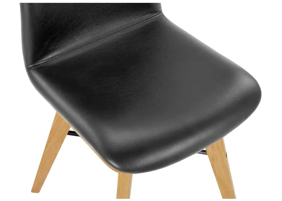 NAPOLI LEATHER DINING CHAIR BLACK-SET OF TWO