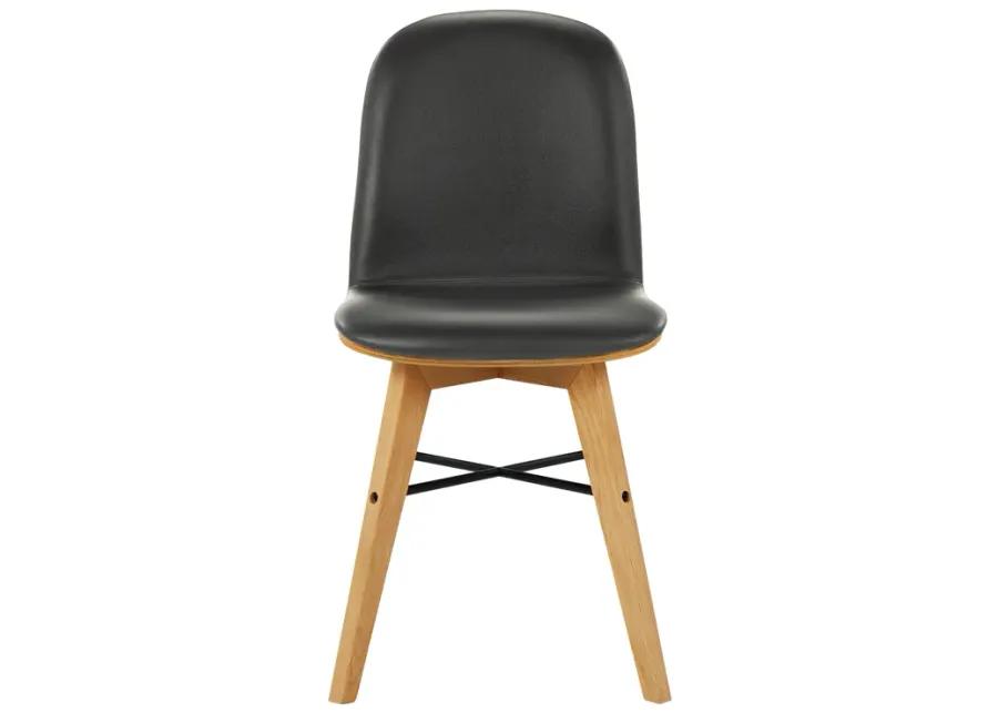 NAPOLI LEATHER DINING CHAIR BLACK-SET OF TWO