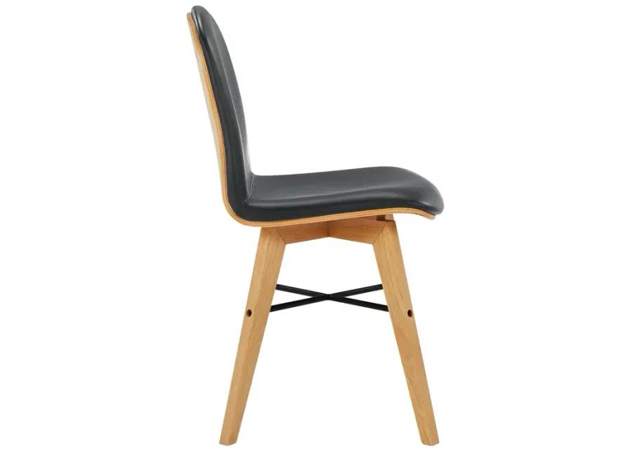 NAPOLI LEATHER DINING CHAIR BLACK-SET OF TWO