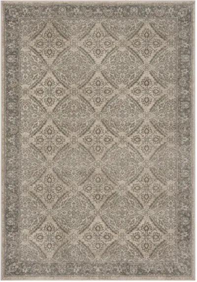 Brentwood 863 Cream / Grey 4' X 6' Small Rectangle Powerloomed Rug