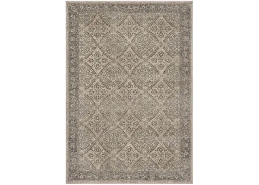 Brentwood 863 Cream / Grey 4' X 6' Small Rectangle Powerloomed Rug