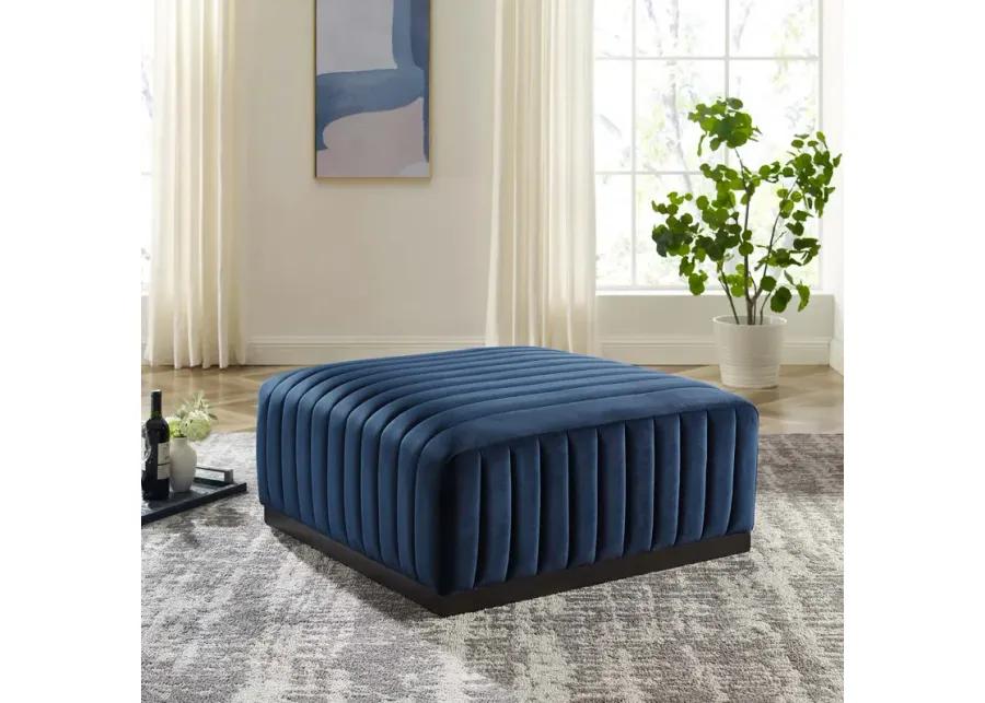 Conjure Channel Tufted Performance Velvet Ottoman