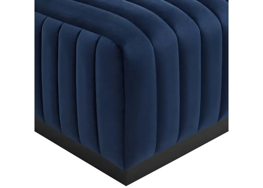 Conjure Channel Tufted Performance Velvet Ottoman