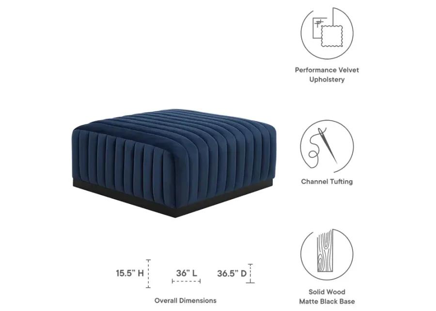 Conjure Channel Tufted Performance Velvet Ottoman