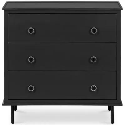 Reagan 3 Drawer Nightstand Black