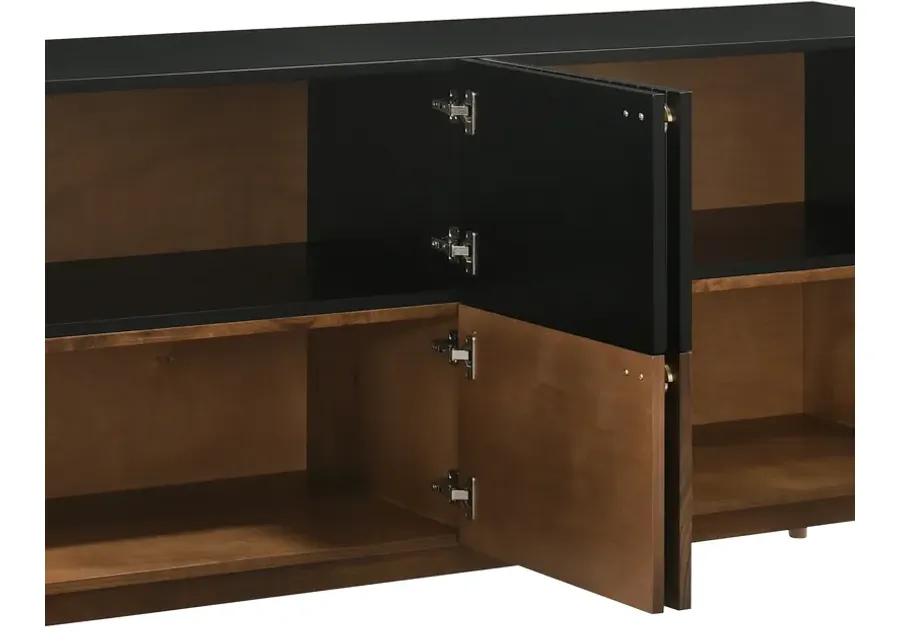 Amigo Black Veneer and Walnut Wood Buffet