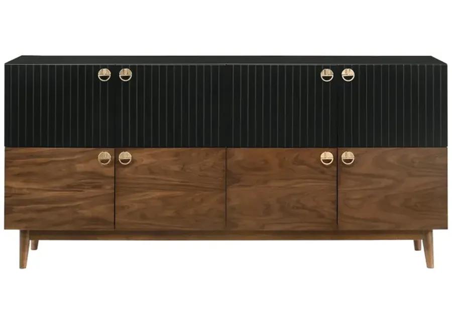 Amigo Black Veneer and Walnut Wood Buffet