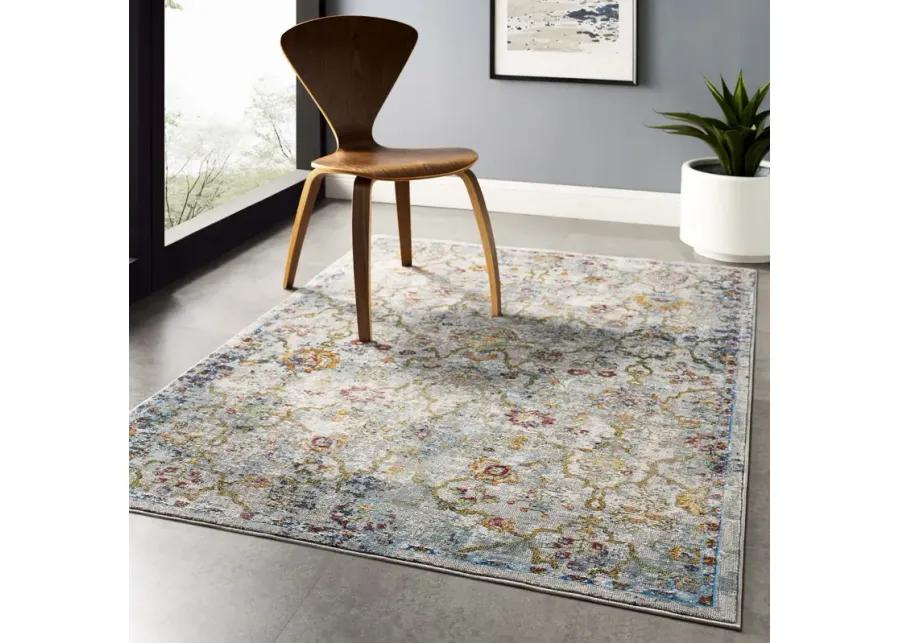 Success Manuka Distressed Vintage Floral Lattice 4x6 Area Rug