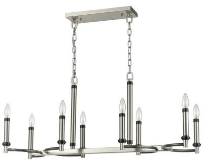 Sunsphere 36" Wide 8-Light Chandelier - Satin Nickel