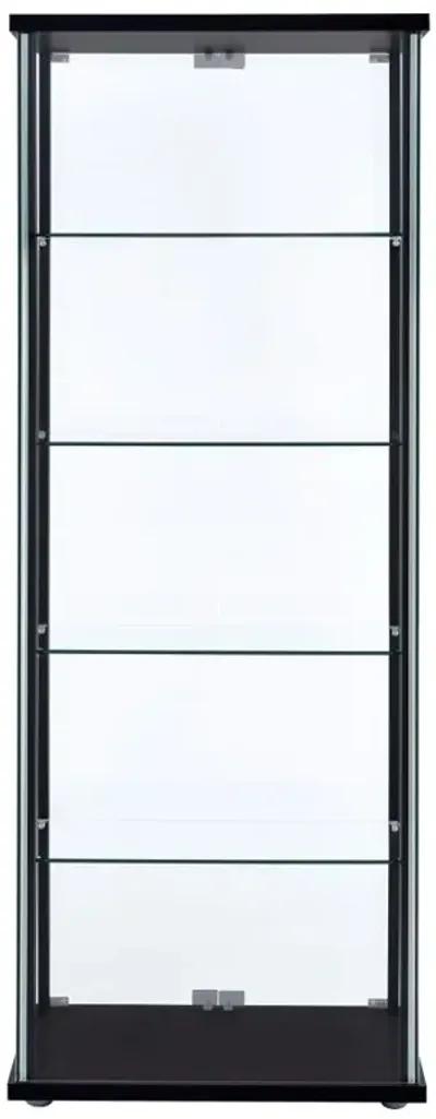 Delphinium 5-shelf Glass Curio Cabinet Black and Clear