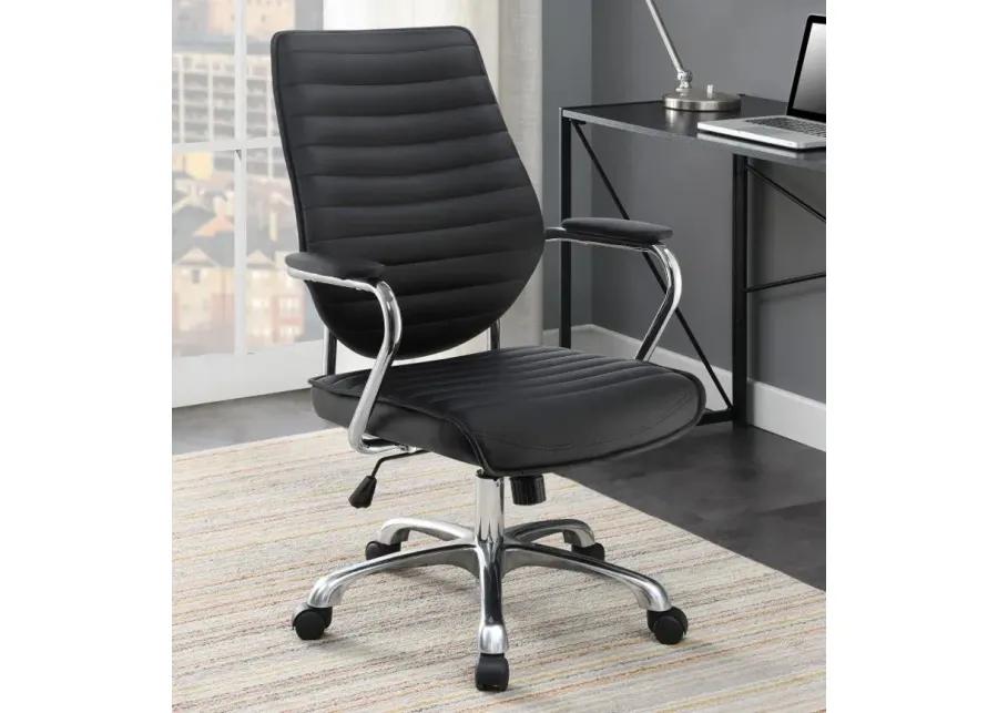 Chase High Back Office Chair Black and Chrome