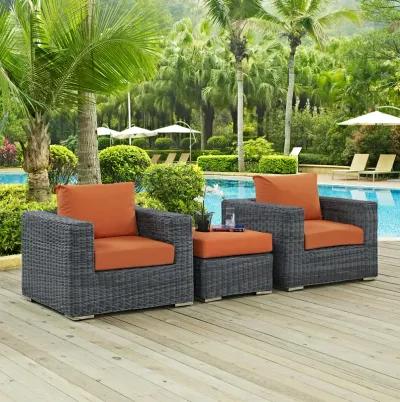 Summon 3 Piece Outdoor Patio Sunbrella® Sectional Set