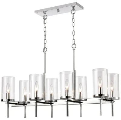 Oakland 32.5" Wide 8-Light Linear Chandelier - Chrome