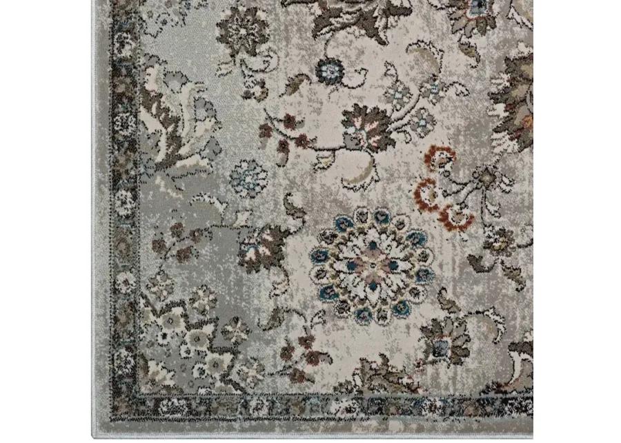 Hana Distressed Vintage Floral
Lattice 5x8 Area Rug