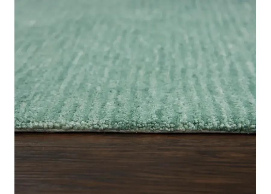 Mason Park Aqua / Blue Solid/Tone on Tone Recycled Polyester 8'6" x 11'6" Rectangle Rug