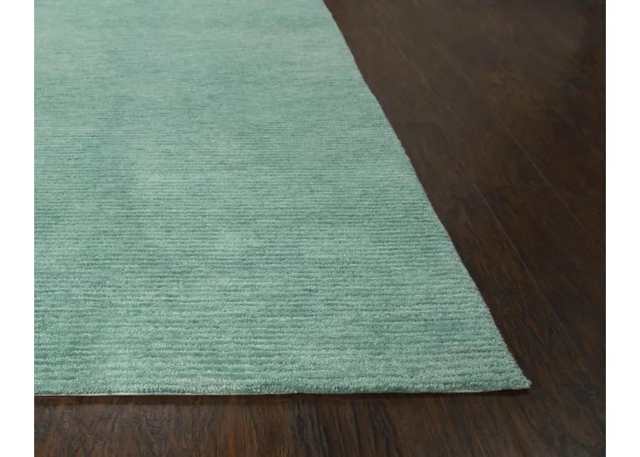 Mason Park Aqua / Blue Solid/Tone on Tone Recycled Polyester 8'6" x 11'6" Rectangle Rug