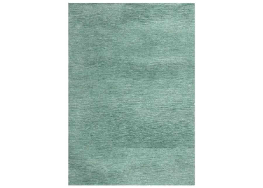 Mason Park Aqua / Blue Solid/Tone on Tone Recycled Polyester 8'6" x 11'6" Rectangle Rug