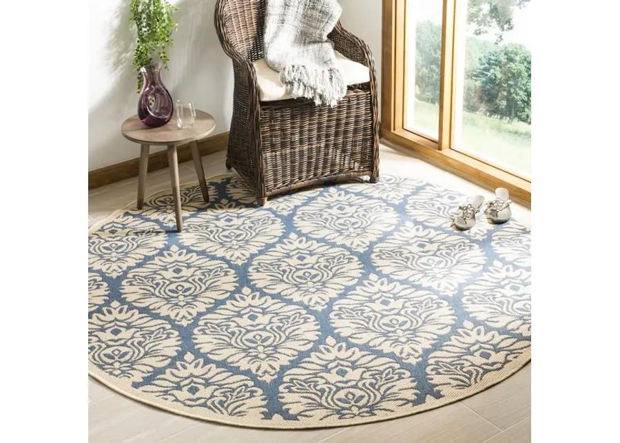 LINDEN 135 Collection LND135M-6R Blue / Creme 6'-7" X 6'-7" Round