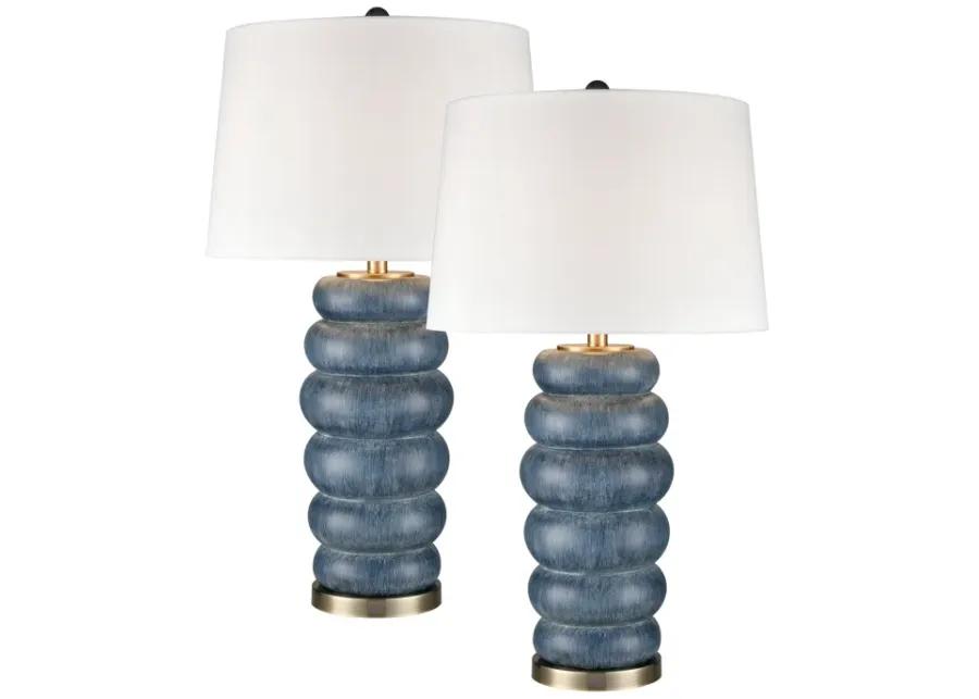 Barden 30'' High 1-Light Table Lamp - Set of 2 Blue