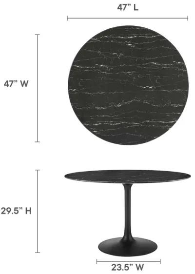 Lippa 48" Round Artificial Marble Dining Table