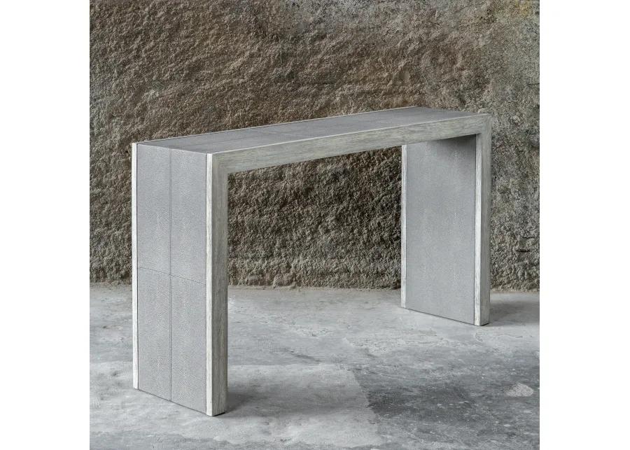 Aerina Aged Gray Console Table