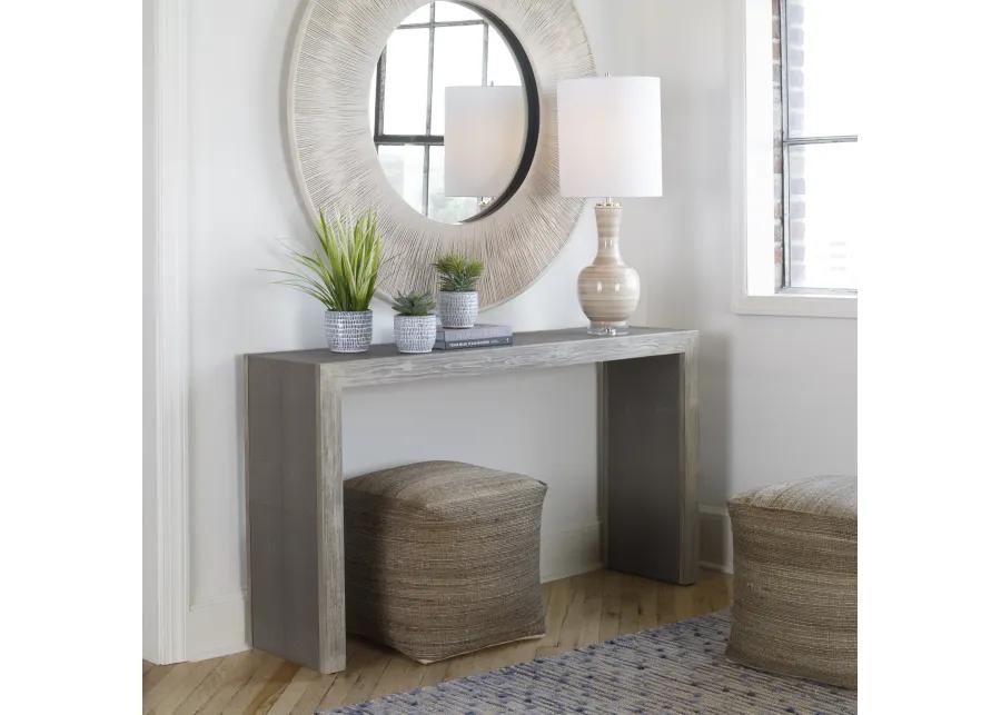 Aerina Aged Gray Console Table