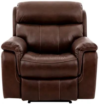 Montague Dual Power Headrest and Lumbar Support Recliner Chair in Genuine Brown Leather