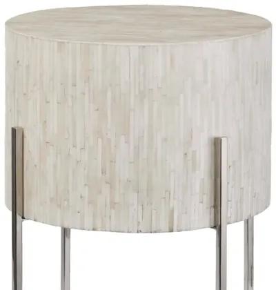 Bone Polished Nickel Drum Table