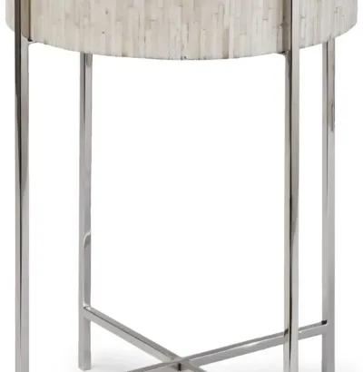 Bone Polished Nickel Drum Table