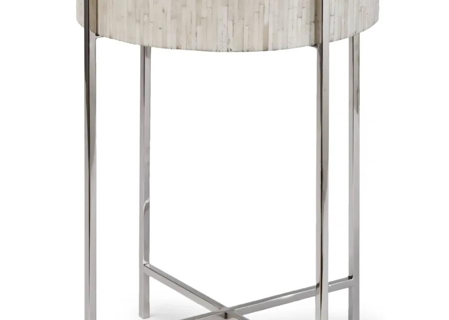 Bone Polished Nickel Drum Table