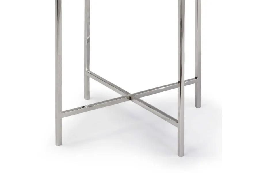 Bone Polished Nickel Drum Table