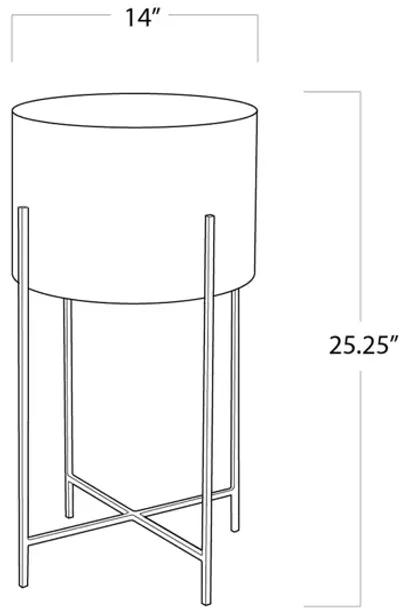 Bone Polished Nickel Drum Table