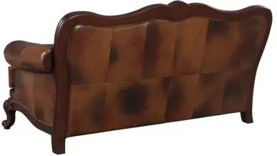 Victoria Upholstered Tufted Living Room Set Brown