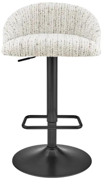 Jorrell KD Fabric Gaslift Swivel Bar Stool, Zenith White