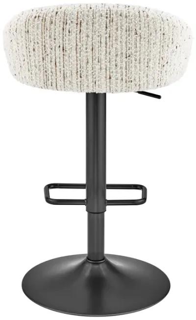 Jorrell KD Fabric Gaslift Swivel Bar Stool, Zenith White