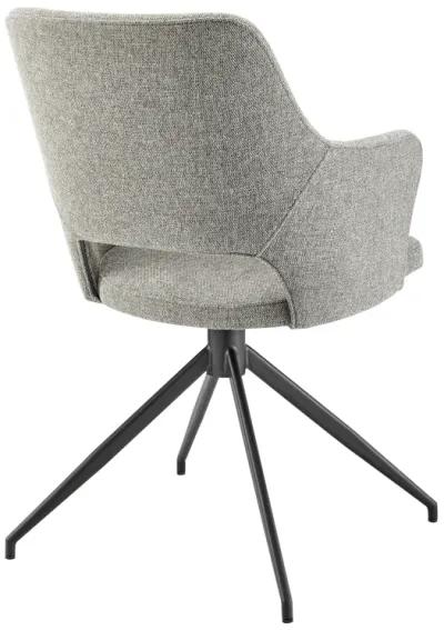 Darcie Armchair In Light Gray Fabric and Black Base - Set of 1