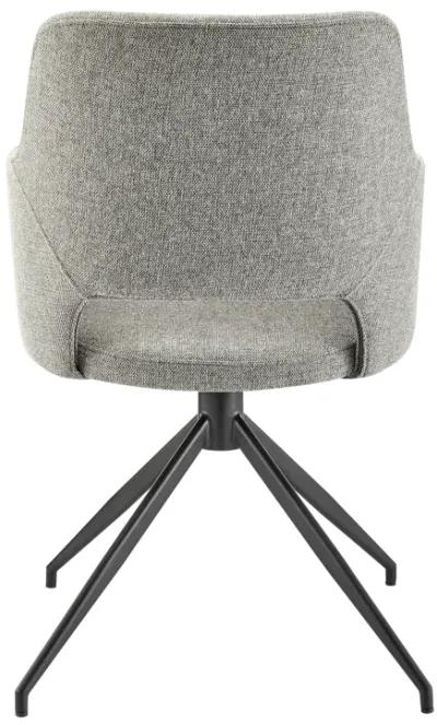 Darcie Armchair In Light Gray Fabric and Black Base - Set of 1