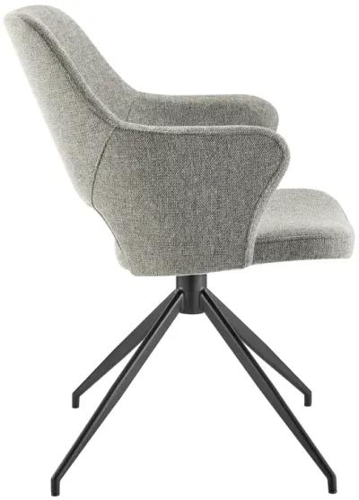 Darcie Armchair In Light Gray Fabric and Black Base - Set of 1