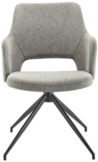 Darcie Armchair In Light Gray Fabric and Black Base - Set of 1