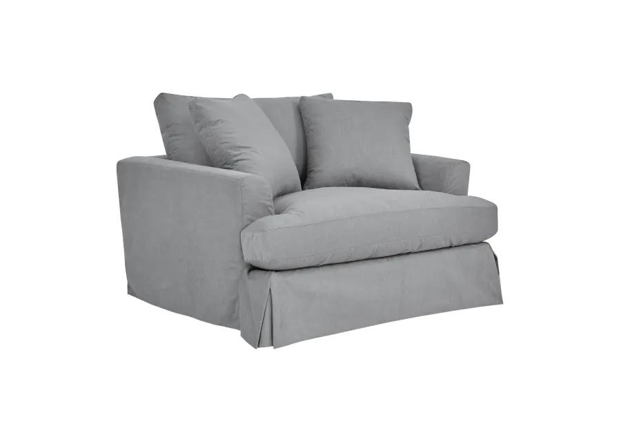 Ciara 53" Upholstered Chair and a Half in Slate Gray