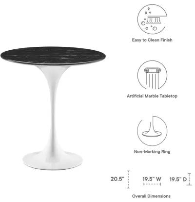 Lippa 20" Round Artificial Marble Side Table