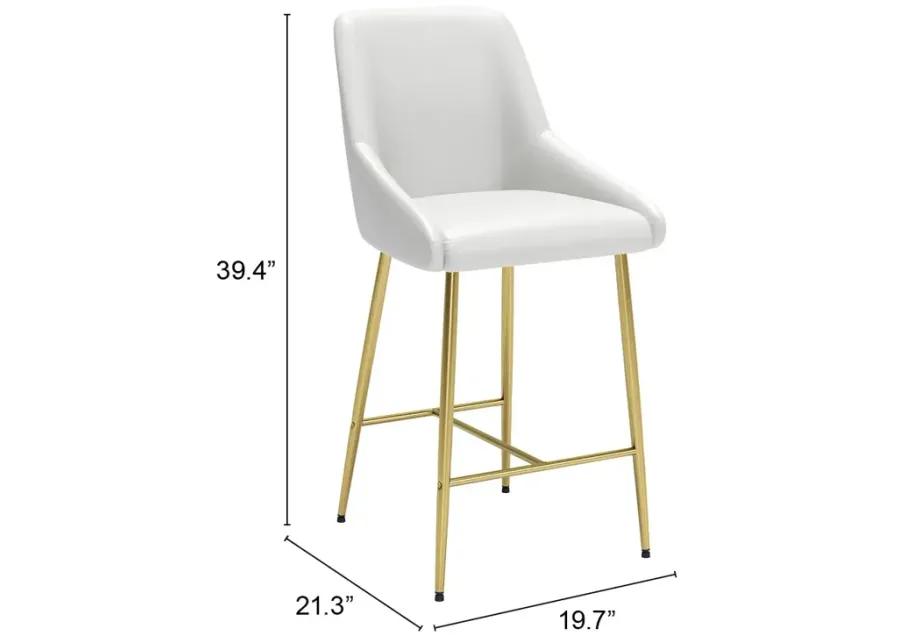 Madelaine Counter Stool White & Gold