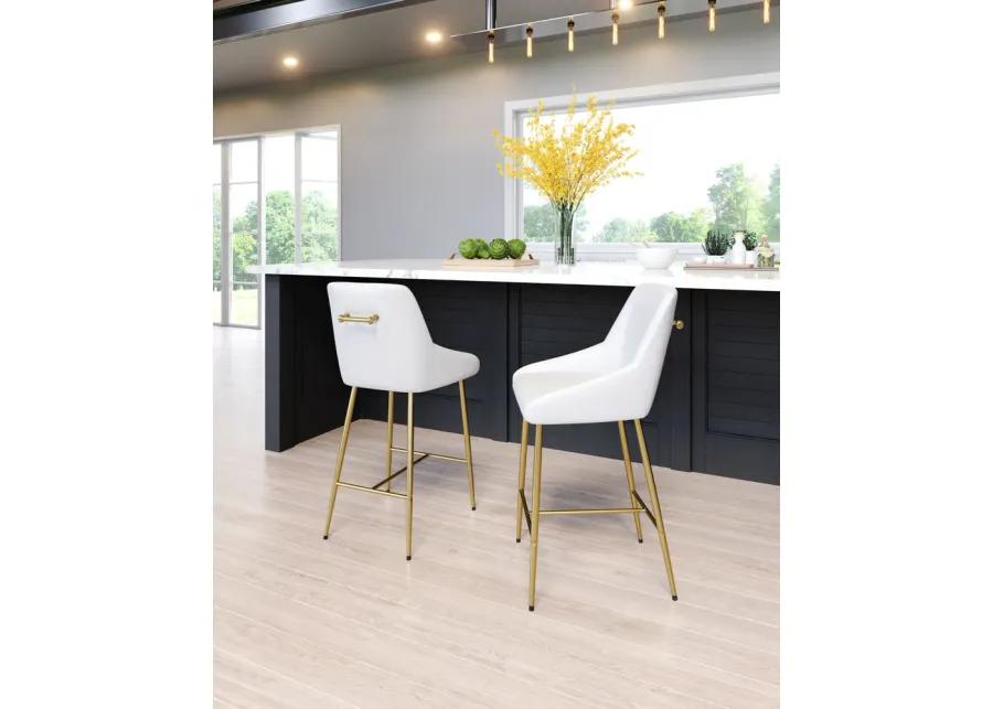 Madelaine Counter Stool White & Gold