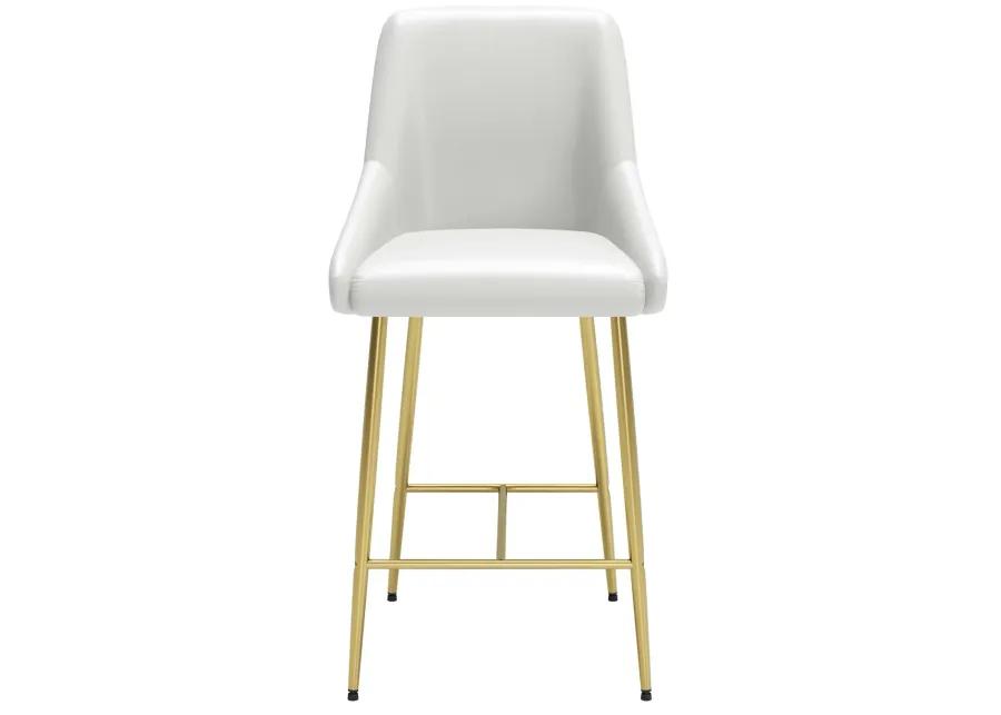 Madelaine Counter Stool White & Gold