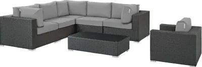 Sojourn 7 Piece Outdoor Patio Sunbrella® Sectional Set