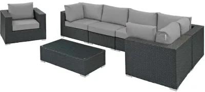 Sojourn 7 Piece Outdoor Patio Sunbrella® Sectional Set